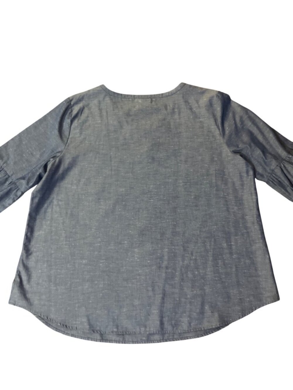 Van Heusen Studio Womens XL Blue Heather 3/4 Sleeve Top Cotton Blend Used - Picture 4 of 12